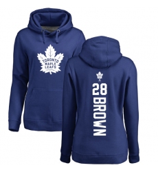 NHL Women's Adidas Toronto Maple Leafs #28 Connor Brown Royal Blue Backer Pullover Hoodie