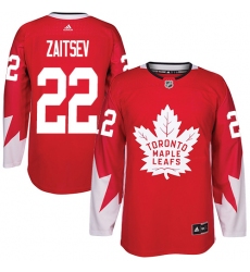 Men's Adidas Toronto Maple Leafs #22 Nikita Zaitsev Premier Red Alternate NHL Jersey