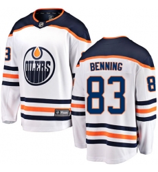 Youth Edmonton Oilers #83 Matt Benning Fanatics Branded White Away Breakaway NHL Jersey