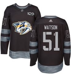 Men's Adidas Nashville Predators #51 Austin Watson Authentic Black 1917-2017 100th Anniversary NHL Jersey