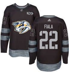 Men's Adidas Nashville Predators #22 Kevin Fiala Authentic Black 1917-2017 100th Anniversary NHL Jersey