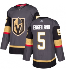 Men's Adidas Vegas Golden Knights #5 Deryk Engelland Authentic Gray Home NHL Jersey
