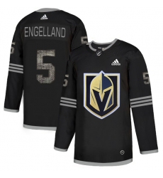 Men's Adidas Vegas Golden Knights #5 Deryk Engelland Black Authentic Classic Stitched NHL Jersey