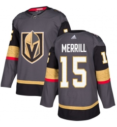Youth Adidas Vegas Golden Knights #15 Jon Merrill Authentic Gray Home NHL Jersey