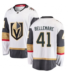 Men's Vegas Golden Knights #41 Pierre-Edouard Bellemare Authentic White Away Fanatics Branded Breakaway NHL Jersey