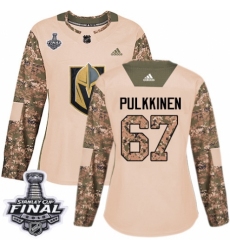 Women's Adidas Vegas Golden Knights #67 Teemu Pulkkinen Authentic Camo Veterans Day Practice 2018 Stanley Cup Final NHL Jersey