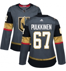 Women's Adidas Vegas Golden Knights #67 Teemu Pulkkinen Authentic Gray Home NHL Jersey