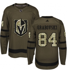 Men's Adidas Vegas Golden Knights #84 Mikhail Grabovski Authentic Green Salute to Service NHL Jersey