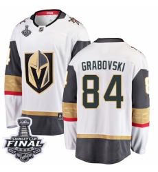 Youth Vegas Golden Knights #84 Mikhail Grabovski Authentic White Away Fanatics Branded Breakaway 2018 Stanley Cup Final NHL Jersey