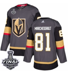 Men's Adidas Vegas Golden Knights #81 Jonathan Marchessault Authentic Gray Home 2018 Stanley Cup Final NHL Jersey