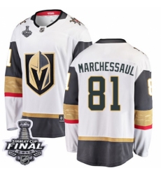 Men's Vegas Golden Knights #81 Jonathan Marchessault Authentic White Away Fanatics Branded Breakaway 2018 Stanley Cup Final NHL Jersey