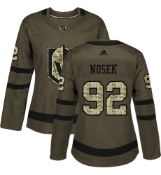Women's Adidas Vegas Golden Knights #92 Tomas Nosek Authentic Green Salute to Service NHL Jersey