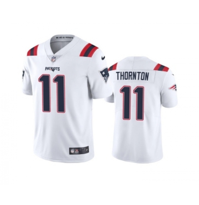 Men's New England Patriots #11 Tyquan Thornton White Vapor Untouchable Limited Stitched Jersey
