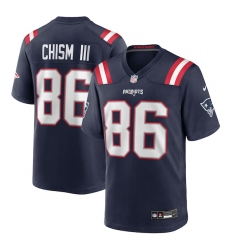 Men's New England Patriots #86 Efton Chism III Nike Navy Team Game Jersey