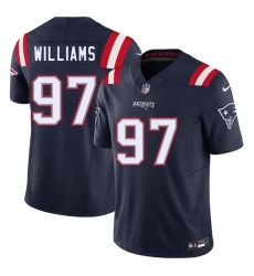 Men's New England Patriots #97 Milton Williams Navy 2025 F.U.S.E. Vapor Limited Football Stitched Jersey