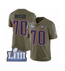 Men's Nike New England Patriots #70 Adam Butler Limited Olive 2017 Salute to Service Super Bowl LIII Bound NFL Jersey