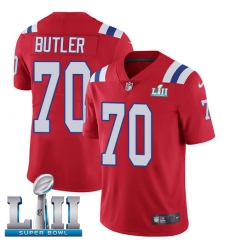 Men's Nike New England Patriots #70 Adam Butler Red Alternate Vapor Untouchable Limited Player Super Bowl LII NFL Jersey