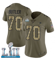 Women's Nike New England Patriots #70 Adam Butler Limited Olive/Camo 2017 Salute to Service Super Bowl LII NFL Jersey