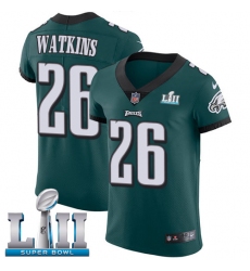Men's Nike Philadelphia Eagles #26 Jaylen Watkins Midnight Green Team Color Vapor Untouchable Elite Player Super Bowl LII NFL Jersey