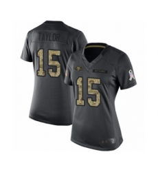 Women's San Francisco 49ers #15 Trent Taylor Limited Black 2016 Salute to Service Football Jersey