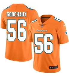 Youth Nike Miami Dolphins #56 Davon Godchaux Limited Orange Rush Vapor Untouchable NFL Jersey