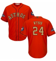 Men's Majestic Houston Astros #24 Jimmy Wynn Replica Orange Alternate 2018 Gold Program Cool Base MLB Jersey