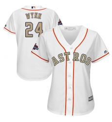 Women's Majestic Houston Astros #24 Jimmy Wynn Authentic White 2018 Gold Program Cool Base MLB Jersey