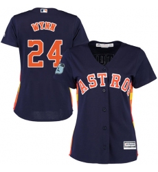 Women's Majestic Houston Astros #24 Jimmy Wynn Replica Navy Blue Alternate Cool Base MLB Jersey