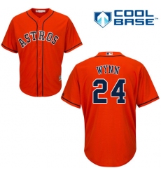 Youth Majestic Houston Astros #24 Jimmy Wynn Authentic Orange Alternate Cool Base MLB Jersey