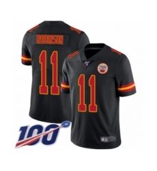 Men's Kansas City Chiefs #11 Demarcus Robinson Limited Black Rush Vapor Untouchable 100th Season Football Jersey