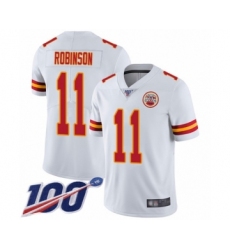 Men's Kansas City Chiefs #11 Demarcus Robinson White Vapor Untouchable Limited Player 100th Season Football Jersey