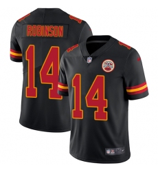 Men's Nike Kansas City Chiefs #14 Demarcus Robinson Limited Black Rush Vapor Untouchable NFL Jersey