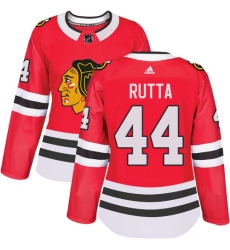 Women's Adidas Chicago Blackhawks #44 Jan Rutta Authentic Red Home NHL Jersey