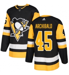 Men's Adidas Pittsburgh Penguins #45 Josh Archibald Premier Black Home NHL Jersey