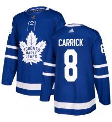 Men's Adidas Toronto Maple Leafs #8 Connor Carrick Authentic Royal Blue Home NHL Jersey