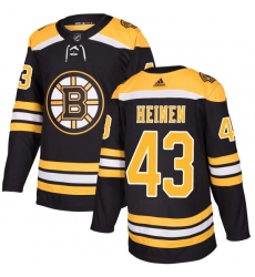 Youth Adidas Boston Bruins #43 Danton Heinen Authentic Black Home NHL Jersey