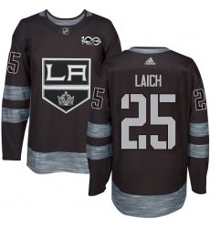 Men's Adidas Los Angeles Kings #25 Brooks Laich Authentic Black 1917-2017 100th Anniversary NHL Jersey
