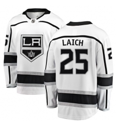 Men's Los Angeles Kings #25 Brooks Laich Authentic White Away Fanatics Branded Breakaway NHL Jersey