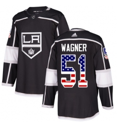 Youth Adidas Los Angeles Kings #51 Austin Wagner Authentic Black USA Flag Fashion NHL Jersey