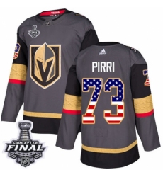 Youth Adidas Vegas Golden Knights #73 Brandon Pirri Authentic Gray USA Flag Fashion 2018 Stanley Cup Final NHL Jersey