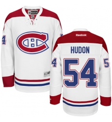 Youth Reebok Montreal Canadiens #54 Charles Hudon Authentic White Away NHL Jersey