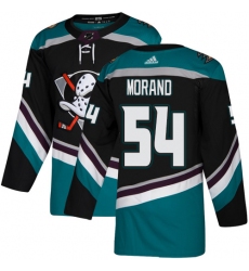 Men's Adidas Anaheim Ducks #54 Antoine Morand Authentic Black Teal Third NHL Jersey