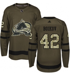 Youth Adidas Colorado Avalanche #42 Sergei Boikov Premier Green Salute to Service NHL Jersey