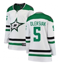 Women's Dallas Stars #5 Jamie Oleksiak Authentic White Away Fanatics Branded Breakaway NHL Jersey