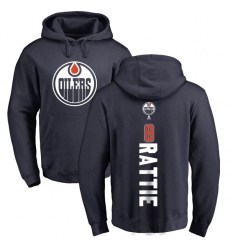 NHL Adidas Edmonton Oilers #8 Ty Rattie Navy Blue Backer Pullover Hoodie