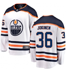 Youth Edmonton Oilers #36 Jussi Jokinen Fanatics Branded White Away Breakaway NHL Jersey
