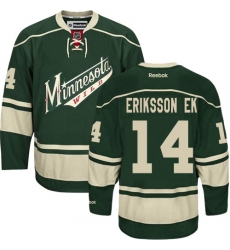 Men's Reebok Minnesota Wild #14 Joel Eriksson Ek Authentic Green Third NHL Jersey