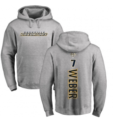 NHL Adidas Nashville Predators #7 Yannick Weber Ash Backer Pullover Hoodie