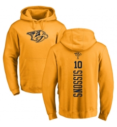 NHL Adidas Nashville Predators #10 Colton Sissons Gold One Color Backer Pullover Hoodie