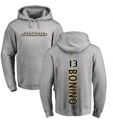 NHL Adidas Nashville Predators #13 Nick Bonino Ash Backer Pullover Hoodie